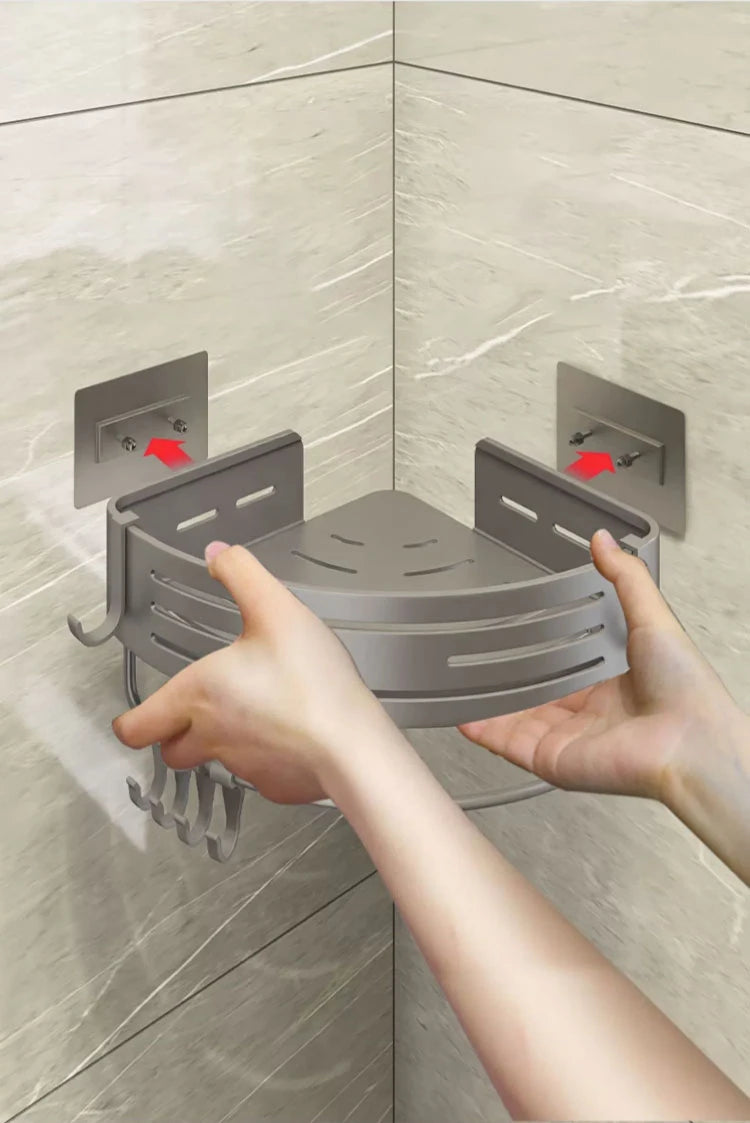 Bathroom Corner 2 Tier Shelf Bathroom Organizer And Storage Bathroom Accessory 3-Tier Shelf Without Drilling Bathroom Shelves