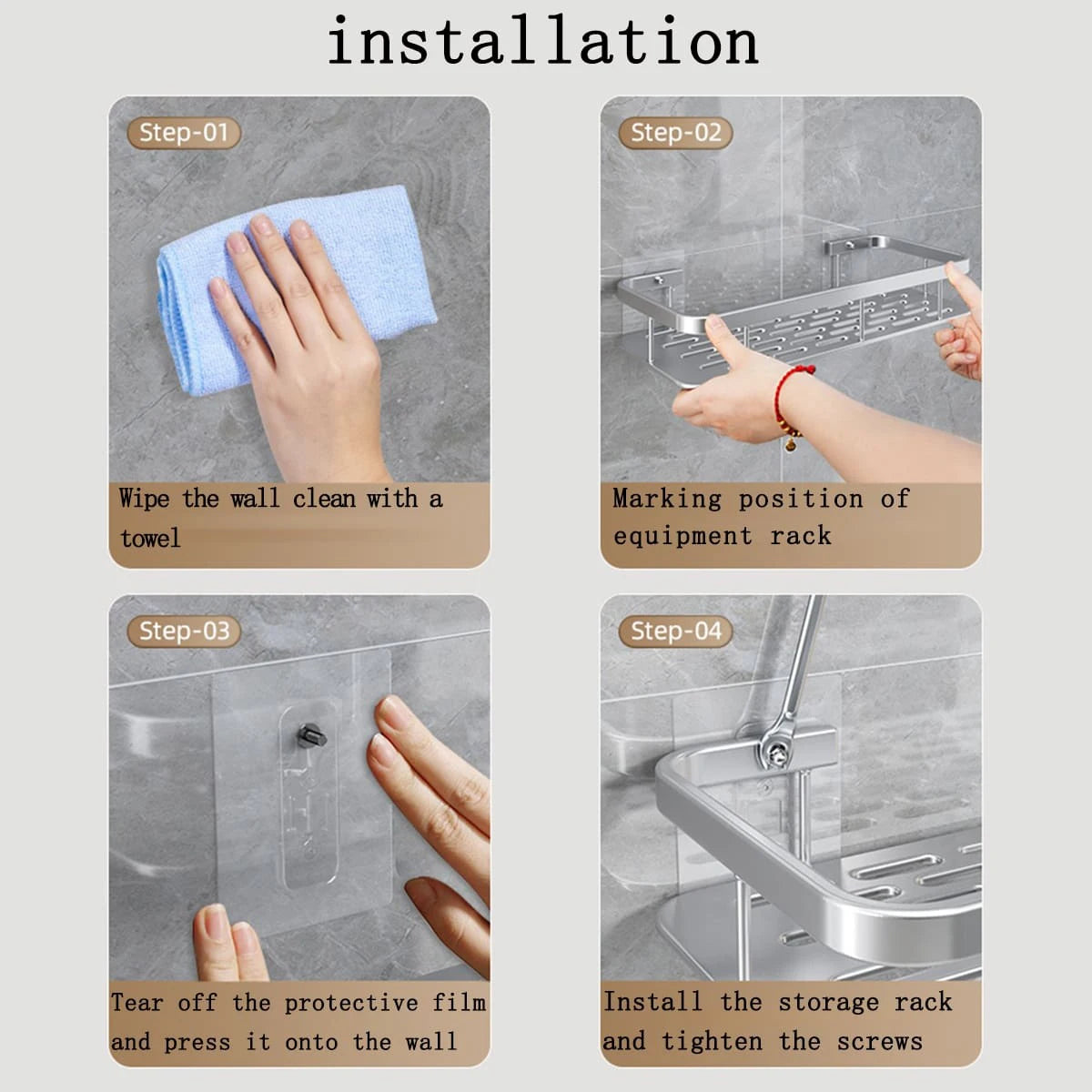 Palu Home and Kitchen 1 Piece Non perforated space aluminum bathroom storage rack toilet bathroom bathroom storage rack wall mounted bathroom corner