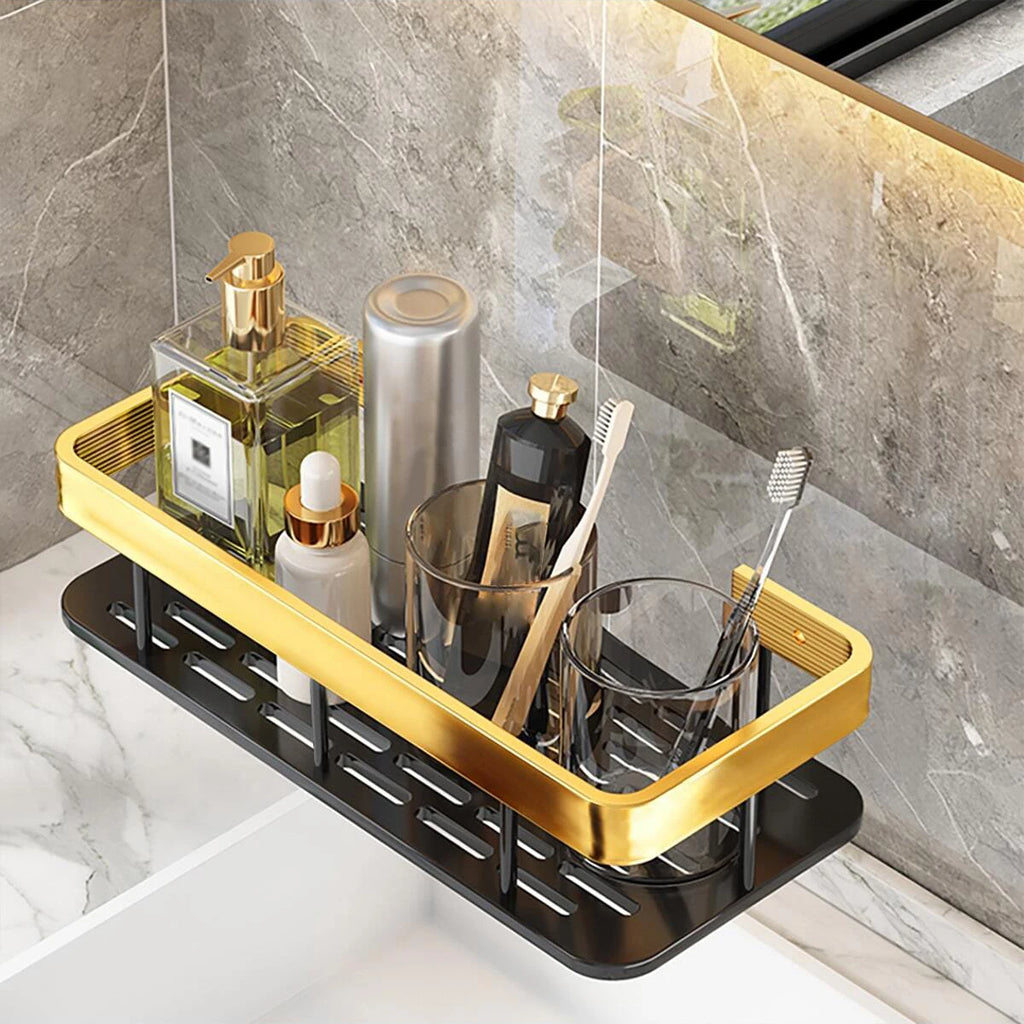 Palu Home and Kitchen 1 Piece Non perforated space aluminum bathroom storage rack toilet bathroom bathroom storage rack wall mounted bathroom corner