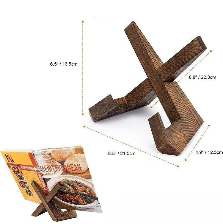 Palu Home and Kitchen Brand Wooden Kitchen Countertop Recipe Holder Simple Desktop Ornament Cookbook Stand Holder Home Table Decor Book Reading Rest
