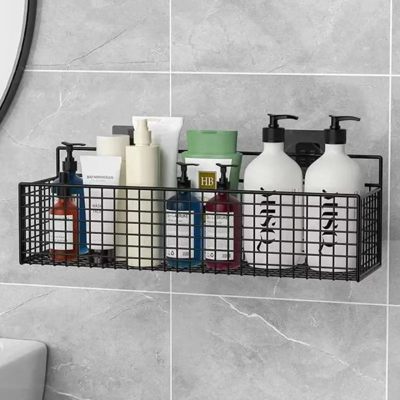 Palu Home and Kitchen Organiser Multifunctional Toiletries Organiser No-Punch Bathroom Shelf Bathroom Kitchen Wall Mount Storage Rack