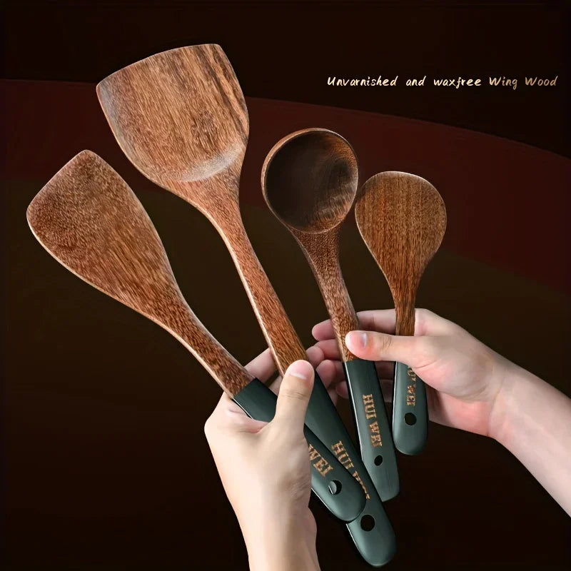Palu Home and Kitchen Brand A set of wooden kitchen utensils such as spatula, cooking special, household non-stick pan, heat-resistant and durable cookware