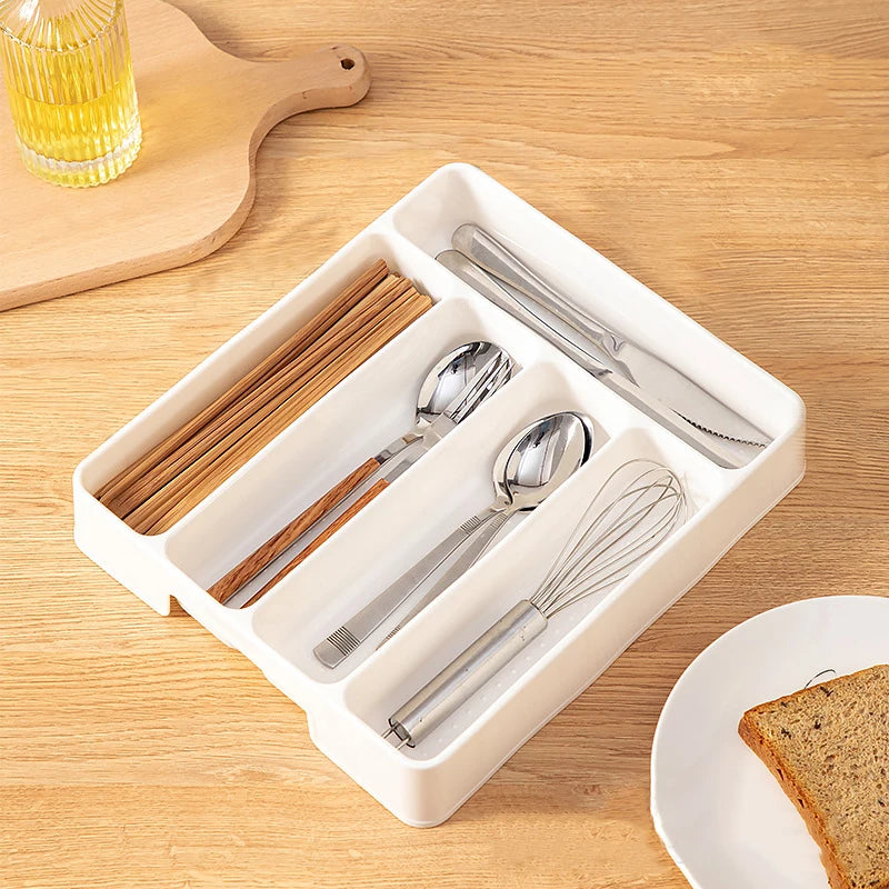 Palu Home and Kitchen Brand 4/5 Grid Kitchen Cabinets Chopsticks And Tableware Storage Box Knife Fork Spoon Divider Organizer Knife Fork Drawer Storage