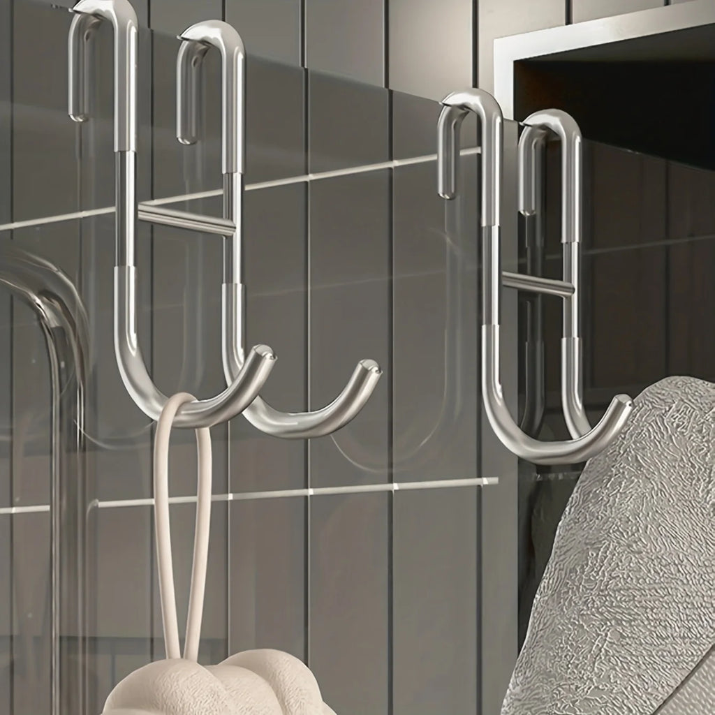 Palu Home and Kitchen Stainless Steel S-shaped Hook Bathroom Hook Bathroom Shower Curtain Hook Bathroom Accessories Bathroom Organizers Storage