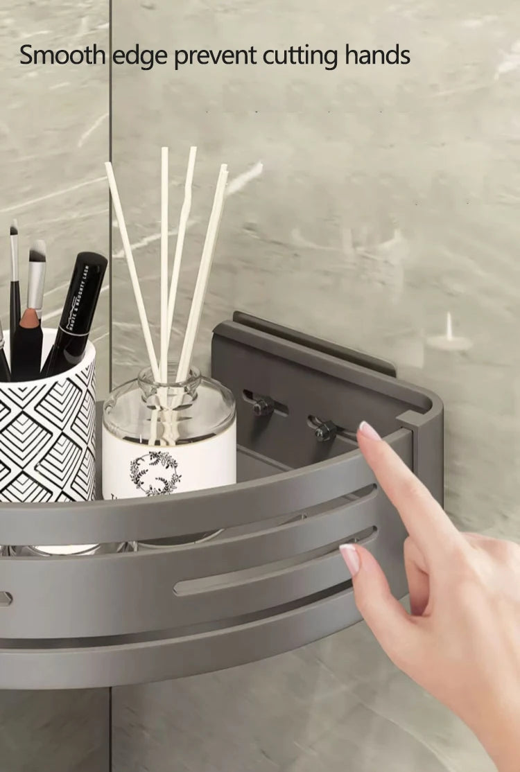 Bathroom Corner 2 Tier Shelf Bathroom Organizer And Storage Bathroom Accessory 3-Tier Shelf Without Drilling Bathroom Shelves