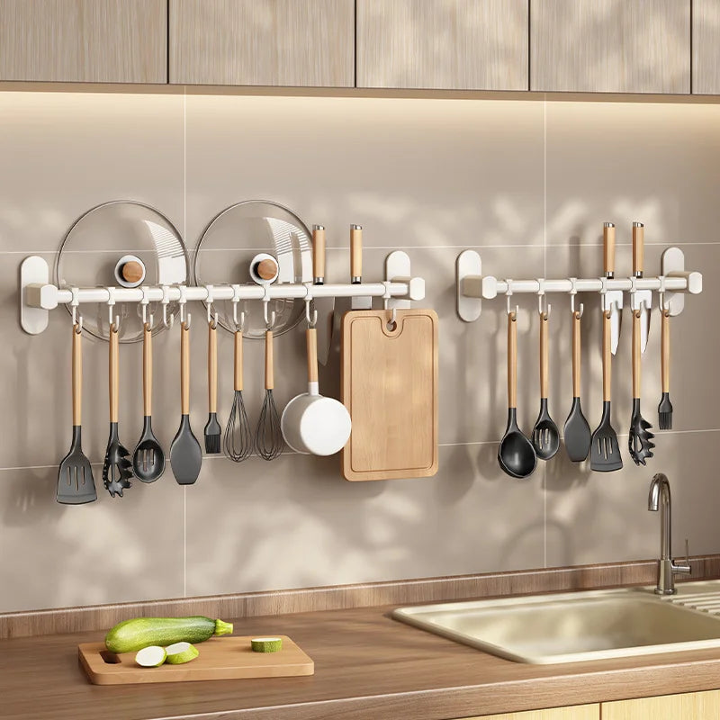 Palu Home and Kitchen Brand 1 Piece Kitchen Facilities Storage Kitchen Pot Cover Knives And Other Kitchen Supplies Wall-Mounted Closet Rack With Hooks