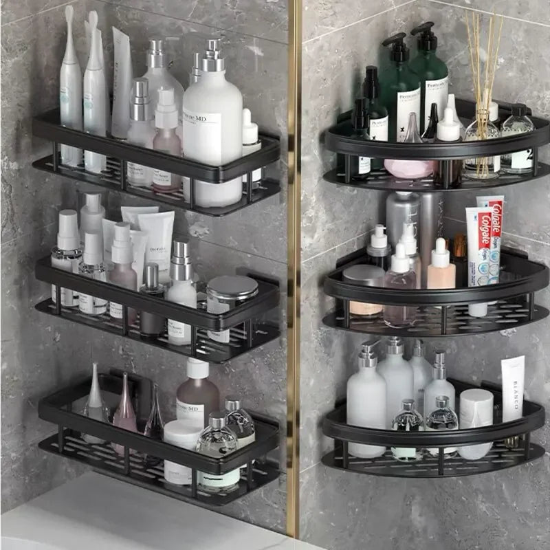 Palu Home and Kitchen Brand Bathroom Storage Rack, Bathroom Shelves, No-Drill Wall Mount Corner Shelf, Shower Storage Rack Holder