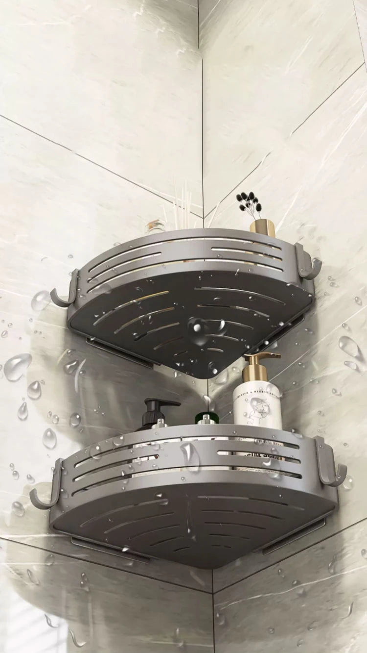 Bathroom Corner 2 Tier Shelf Bathroom Organizer And Storage Bathroom Accessory 3-Tier Shelf Without Drilling Bathroom Shelves