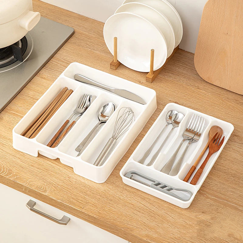 Palu Home and Kitchen Brand 4/5 Grid Kitchen Cabinets Chopsticks And Tableware Storage Box Knife Fork Spoon Divider Organizer Knife Fork Drawer Storage