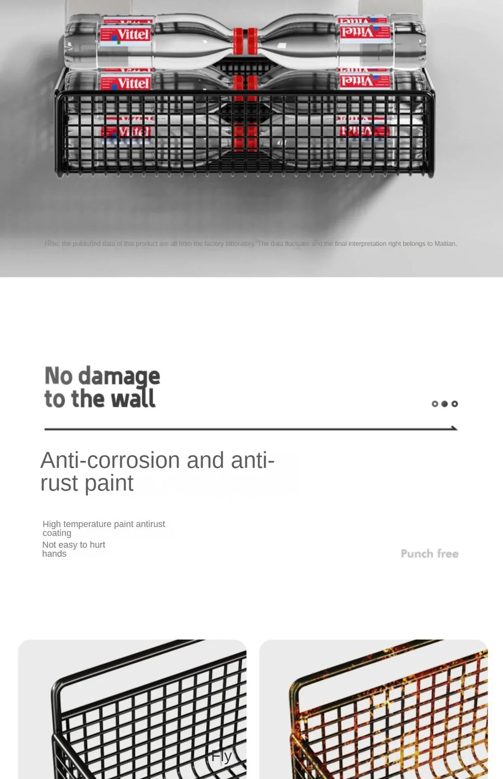 Palu Home and Kitchen Organiser Multifunctional Toiletries Organiser No-Punch Bathroom Shelf Bathroom Kitchen Wall Mount Storage Rack