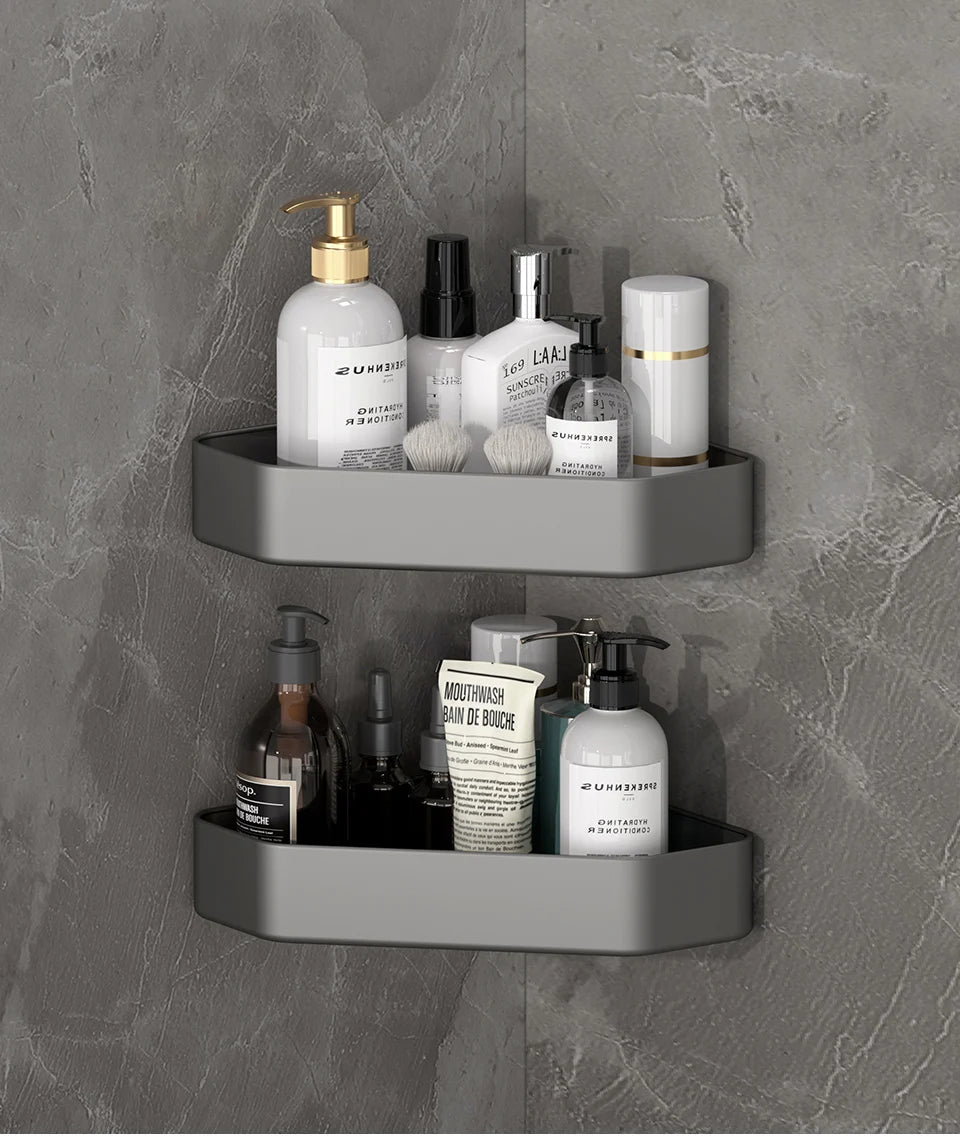 Palu Home and Kitchen Bathroom Shelf Bathroom Makeup Shampoo organizer Aluminium Bathroom Organizer Shower Shelf Bathroom Accessories