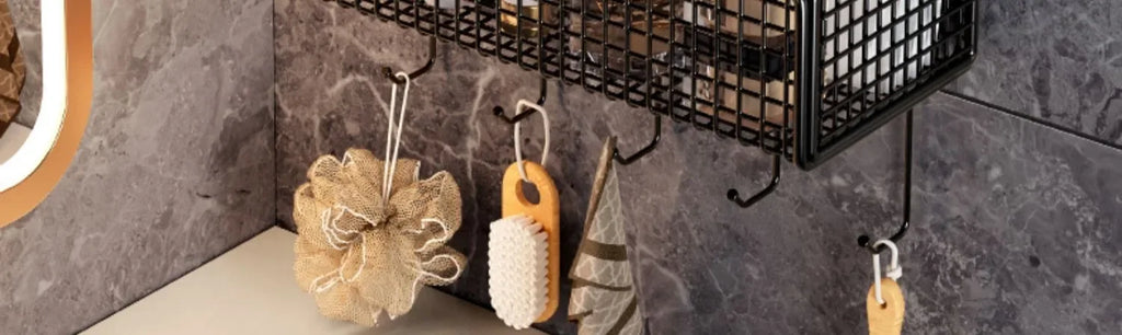 Palu Home and Kitchen Organiser Multifunctional Toiletries Organiser No-Punch Bathroom Shelf Bathroom Kitchen Wall Mount Storage Rack