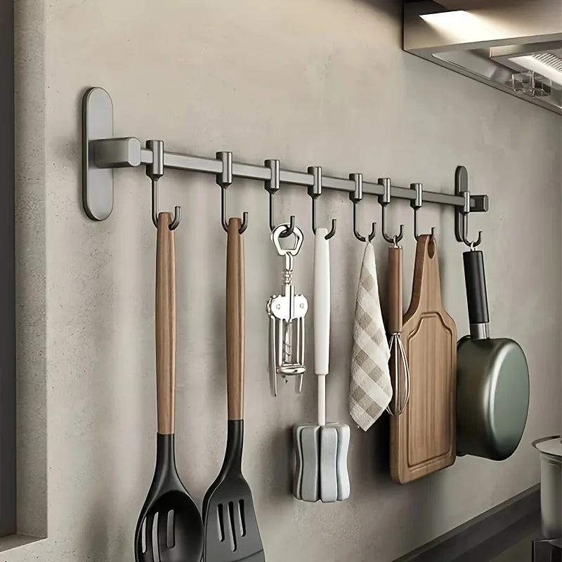 Palu Home and Kitchen Brand 1 Piece Kitchen Facilities Storage Kitchen Pot Cover Knives And Other Kitchen Supplies Wall-Mounted Closet Rack With Hooks