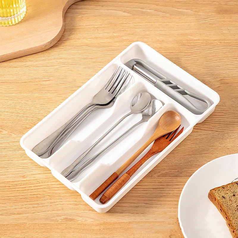 Palu Home and Kitchen Brand 4/5 Grid Kitchen Cabinets Chopsticks And Tableware Storage Box Knife Fork Spoon Divider Organizer Knife Fork Drawer Storage