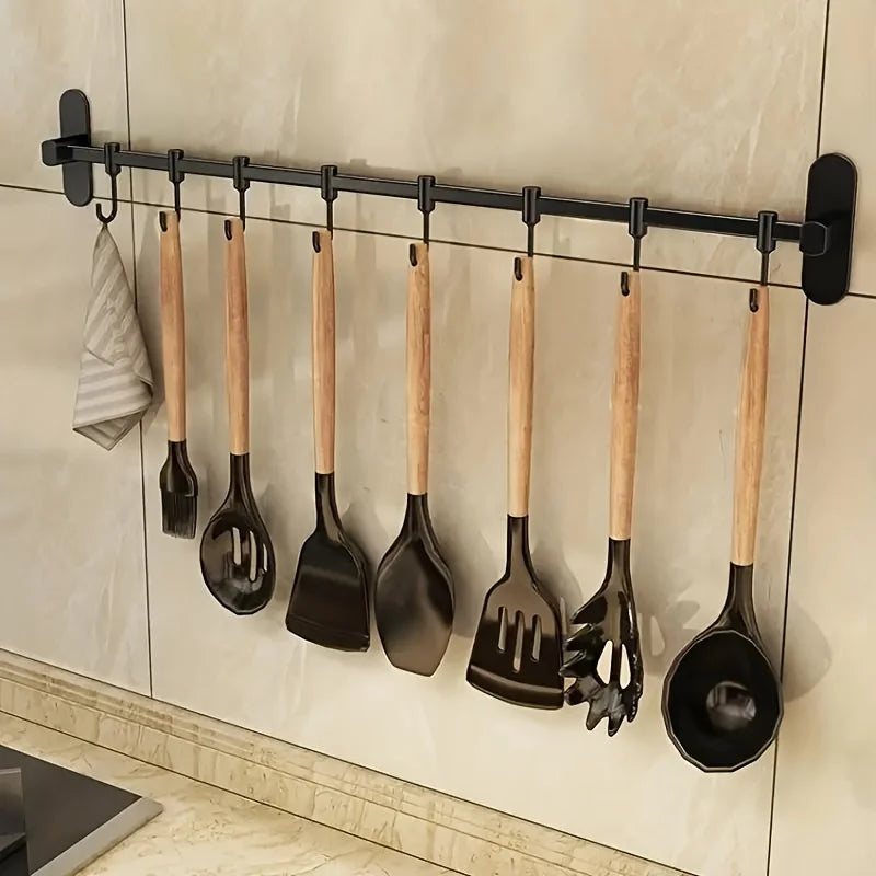 Palu Home and Kitchen Brand 1 Piece Kitchen Facilities Storage Kitchen Pot Cover Knives And Other Kitchen Supplies Wall-Mounted Closet Rack With Hooks