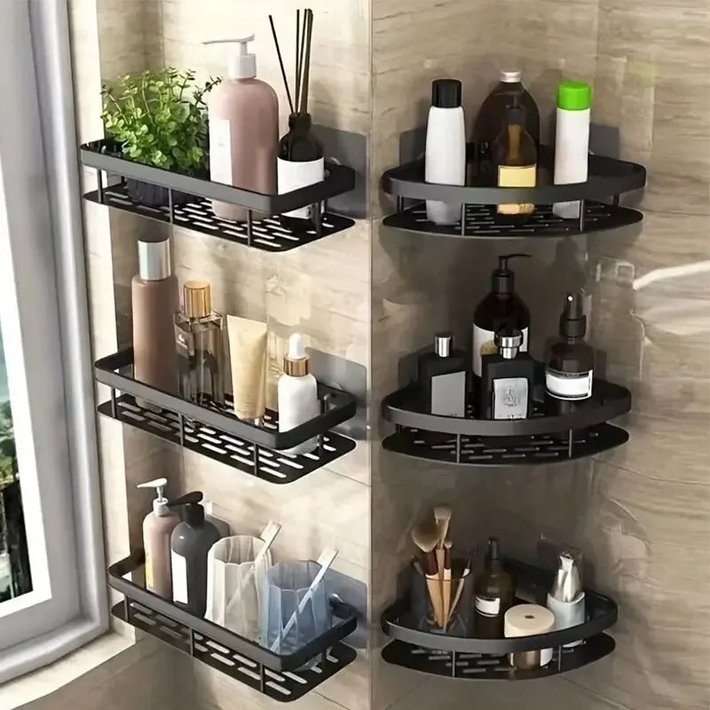 Palu Home and Kitchen Brand Bathroom Storage Rack, Bathroom Shelves, No-Drill Wall Mount Corner Shelf, Shower Storage Rack Holder