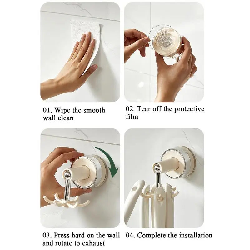 Palu Home and Kitchen BrandKitchen Hook  360 Degrees Rotated  360 Degrees Rotated Rotatable Rack Multi-Purpose Hooks For Organizer Storage Spoon Hanger