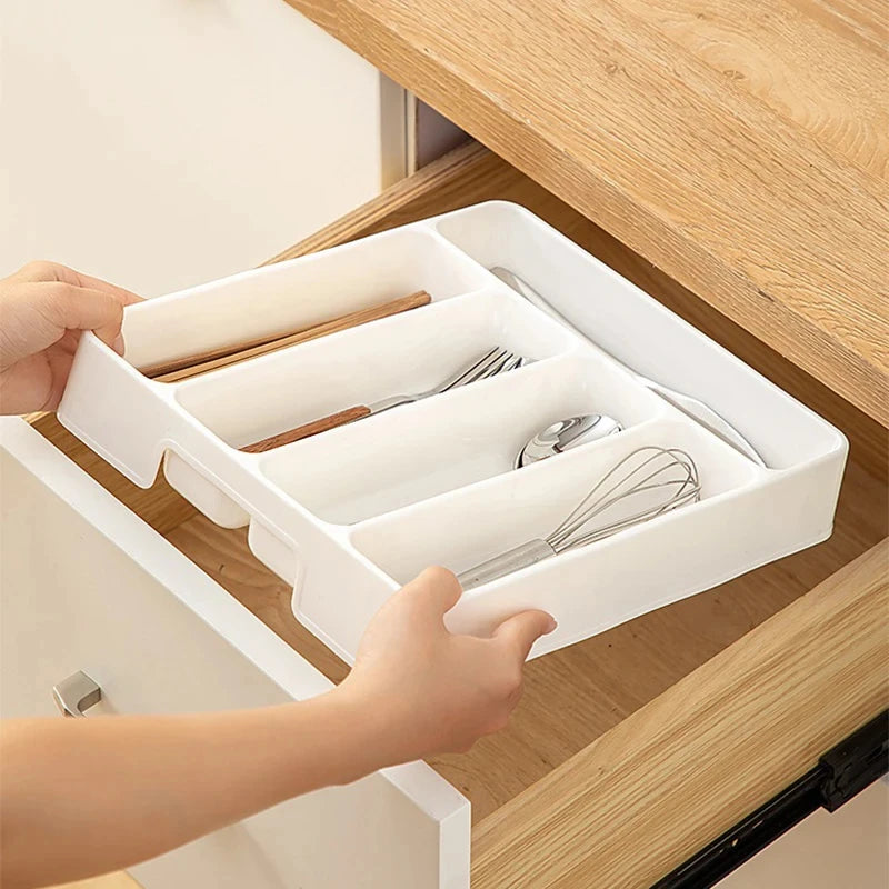 Palu Home and Kitchen Brand 4/5 Grid Kitchen Cabinets Chopsticks And Tableware Storage Box Knife Fork Spoon Divider Organizer Knife Fork Drawer Storage