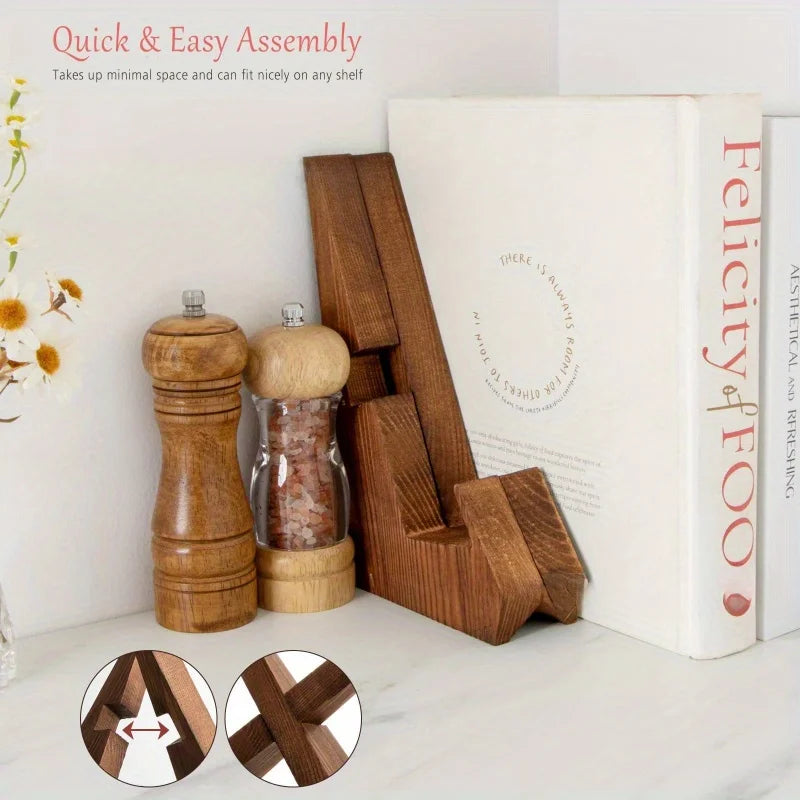 Palu Home and Kitchen Brand Wooden Kitchen Countertop Recipe Holder Simple Desktop Ornament Cookbook Stand Holder Home Table Decor Book Reading Rest